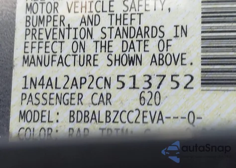 2012 Nissan Altima 2.5 S z USA, uszkodzony, nr VIN 1N4AL2AP2CN513752